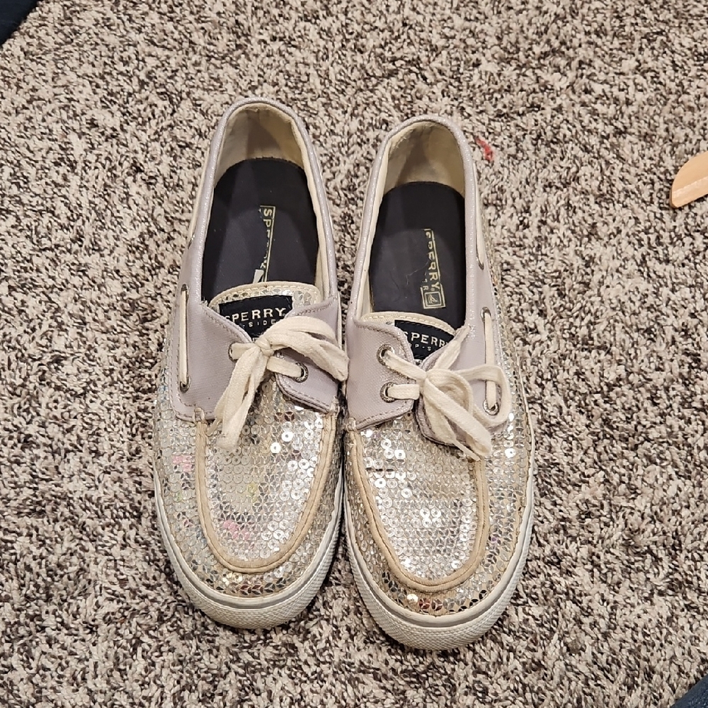 Sperry Women's Silver Sequin  Shoes